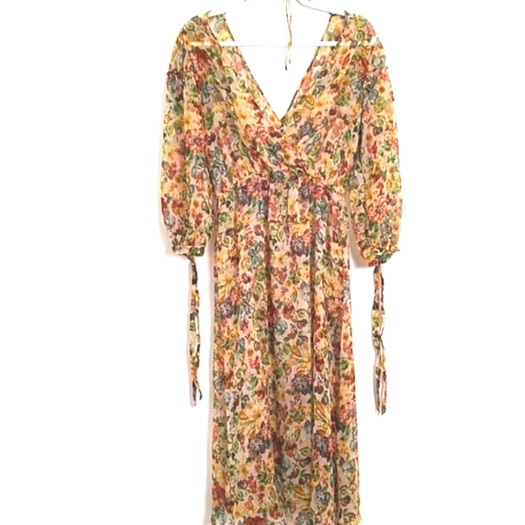 Zara Womens Floral Semi Sheer Overlay Dress /Size S - Picture 2 of 13